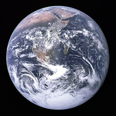 The whole earth photographed from space