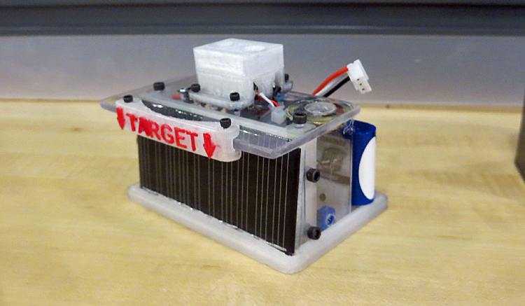 The second iteration of the target with a solar panel in place of the photoresistor