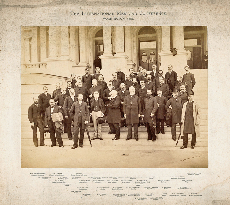 Group photo of 1884 International Meridian Conference, 1884