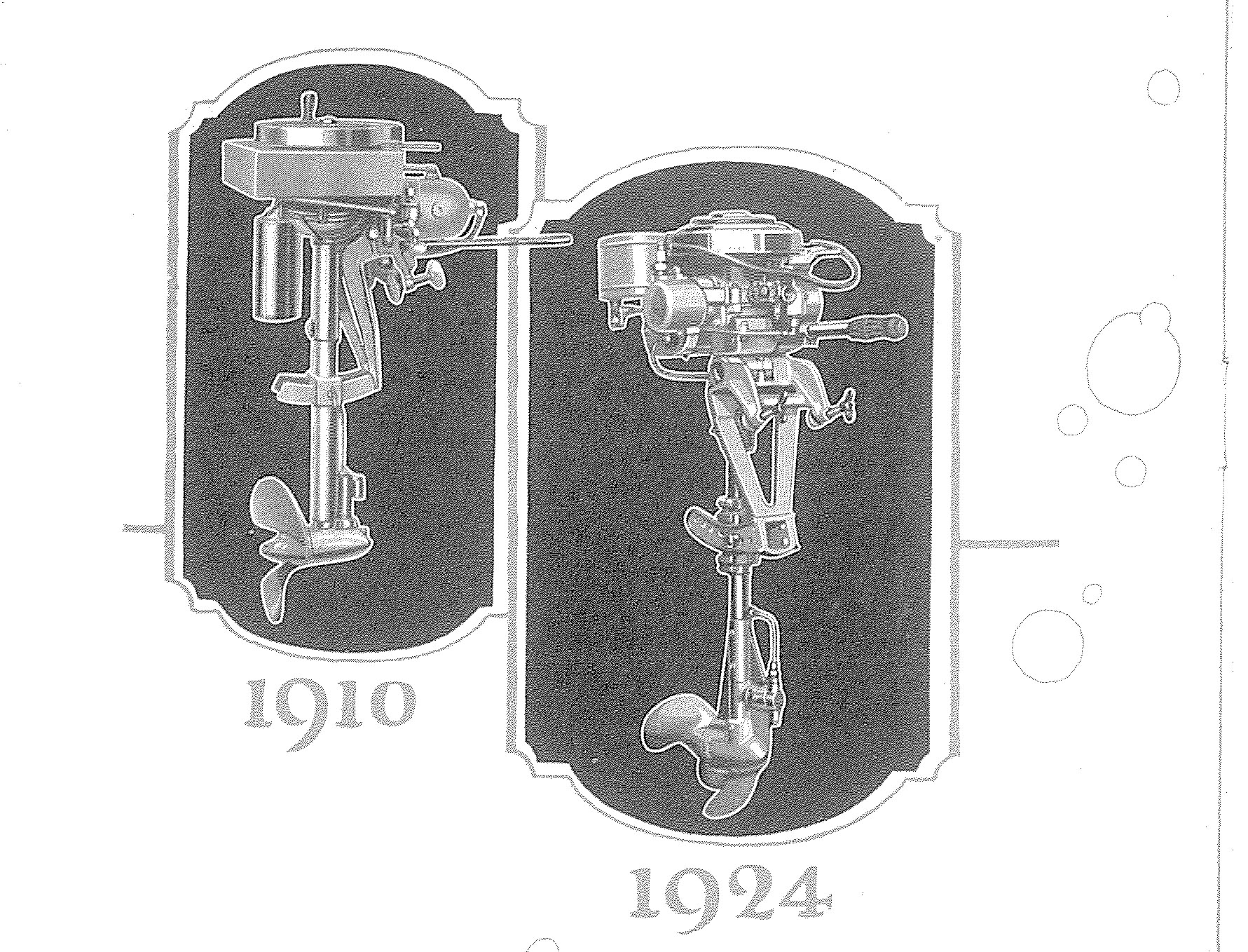 Evinrude’s 1910 and 1924 motors. 