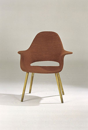 Chair Designed by Charles Eames and Eero Saarinen for the "Organic Design in Home Furnishings" Competition, designed 1940, molded plywood, wood, foam rubber, and fabric.