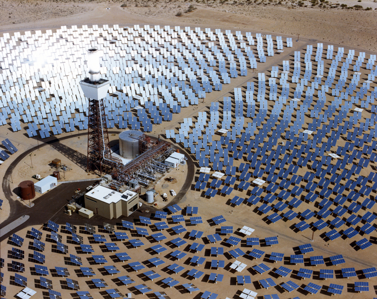Solar One project to generate electricity for the grid, Barstow, California, 1982