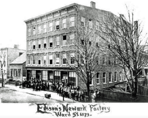 Edison's shop in Newark, N.J., 1873.