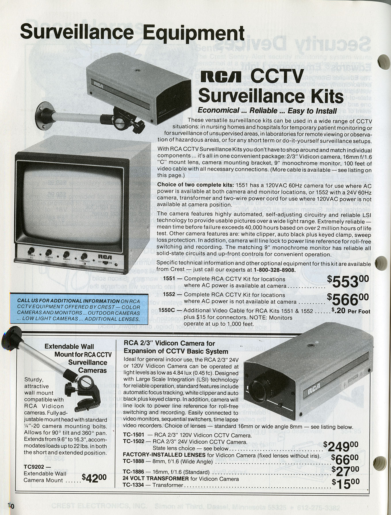 Trade catalog, Crest Electronics, Inc., 1989, 