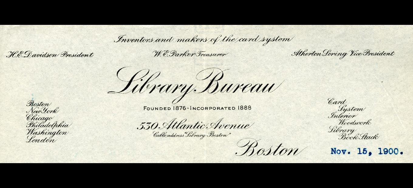 Stationery masthead for Library Bureau listing address,offices, officers, etc.