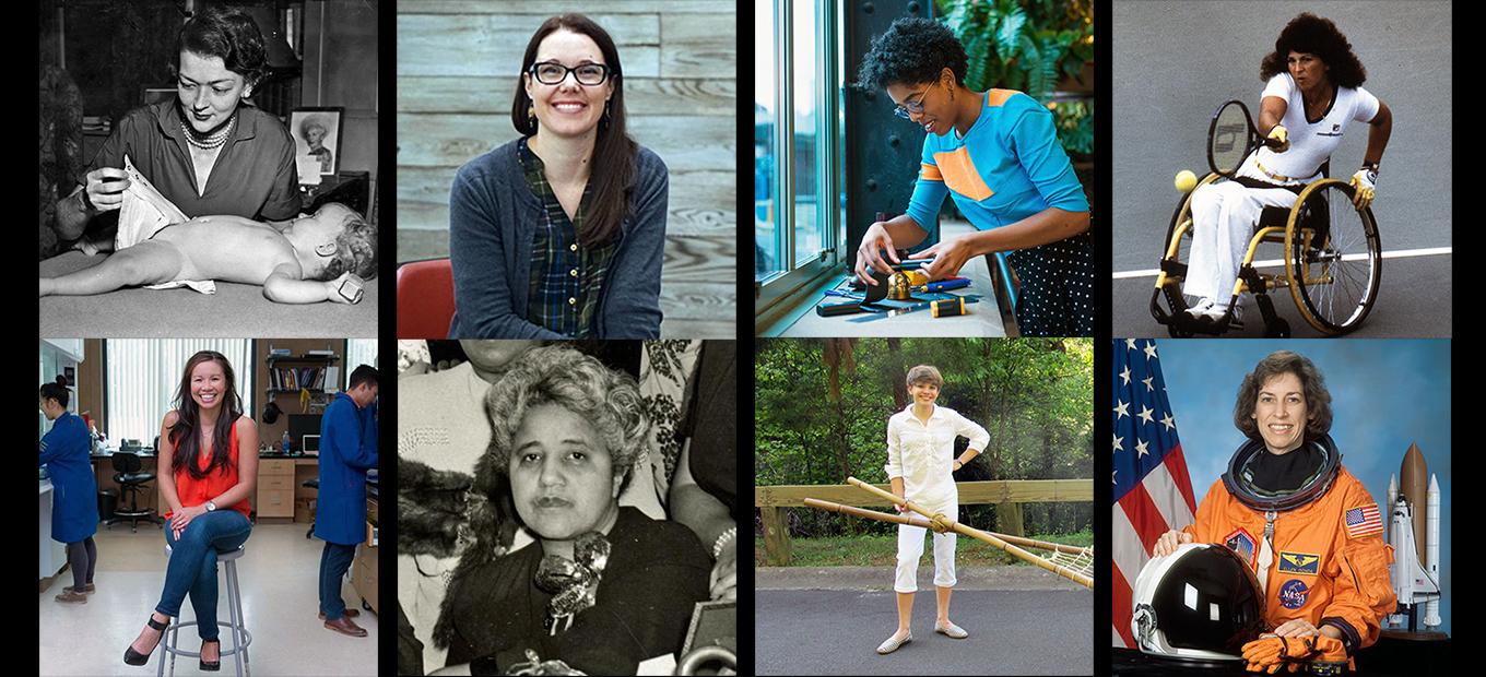Montage of photos of 8 women inventors