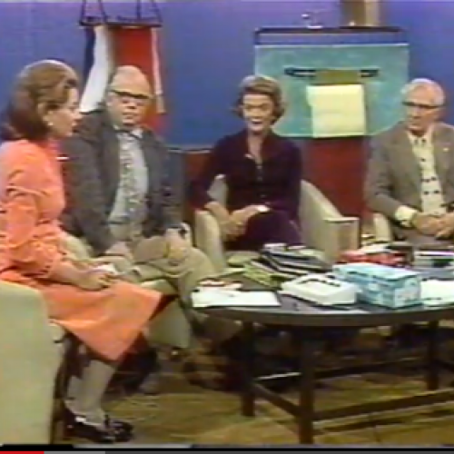Barbara Walters interviews inventors Jacob Rabinow and Marion O'Brien Donovan in 1975.