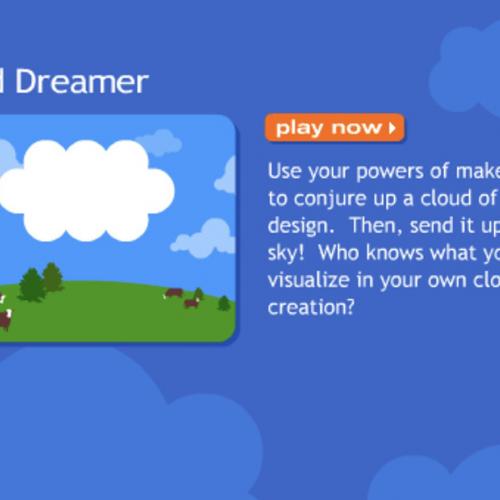Start screen for Cloud Dreamer game