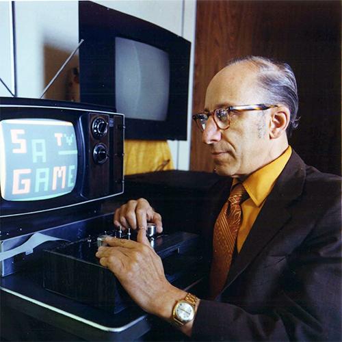 Ralph Baer playing his Telesketch game, 1977