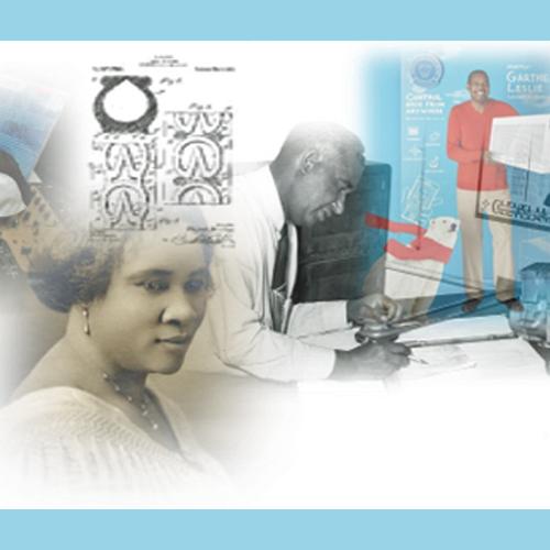 Collage of images of Black inventors, including Madam CJ Walker
